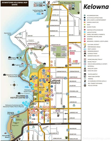 Map of Kelowna — Best attractions, restaurants, and  .